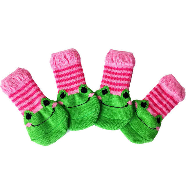 4Pcs Set Knitted Pet Socks