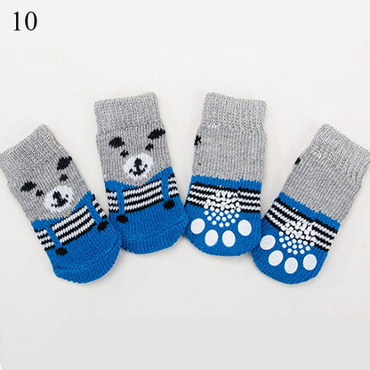 4Pcs Set Knitted Pet Socks